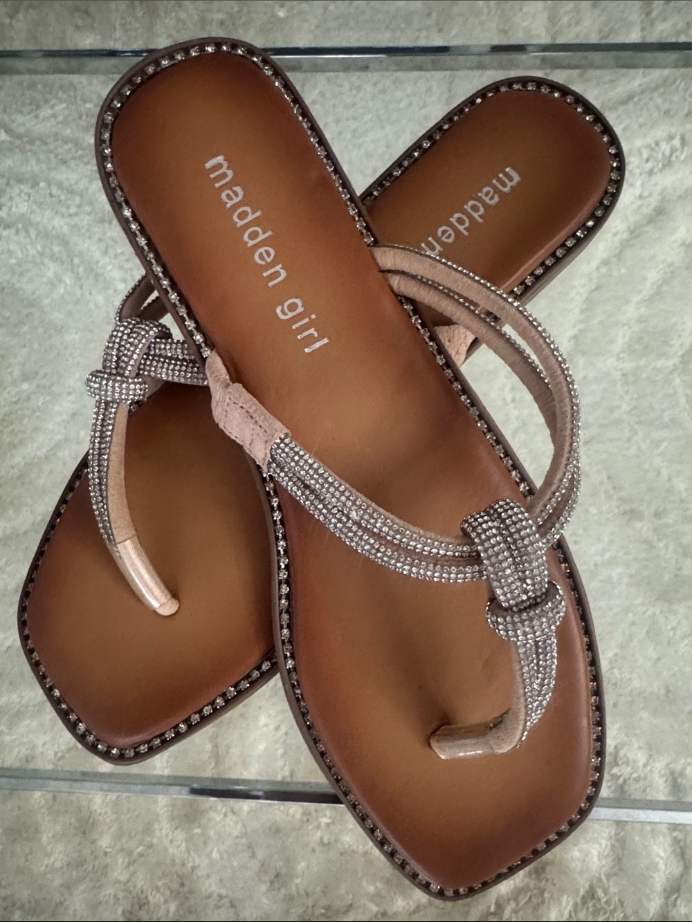 Madden Girl Rhinestone Thong Sandals
